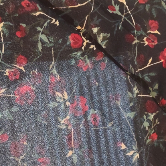 Romantic floral Black Dress with Red roses VINTAGE - Picture 8 of 15